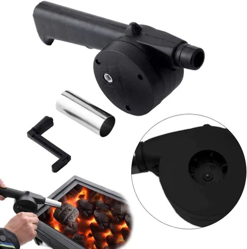 Vista 2 de Soplado de aire, materiales metálicos de alta calidad, mini soplador de aire, ligero y portátil, soplador de aire de fuego manual de manivela