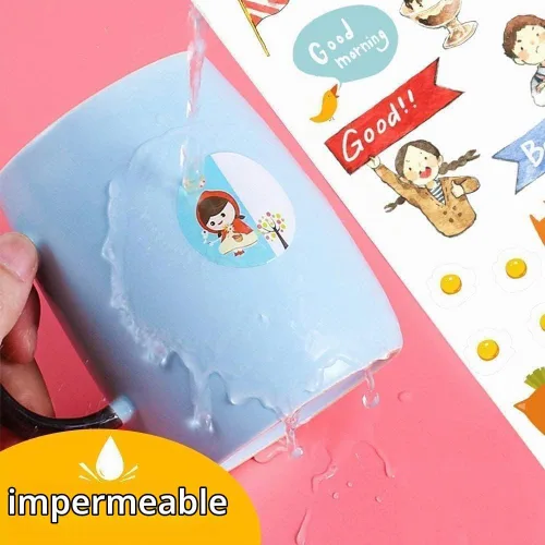Vista 3 de Papel de vinilo adhesivo imprimible para impresora de inyección de tinta - Blanco brillante - 21 hojas de papel adhesivo impermeables autoadhesivas