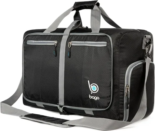 Vista 39 de Bago Travel Duffle Bag for Women & Men. Medium Duffel Bag for Traveling Todo negro