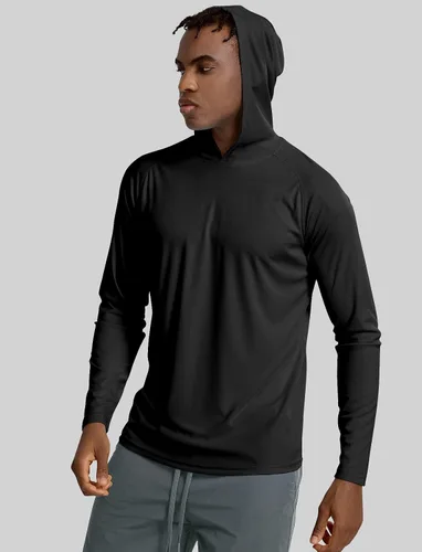 Vista 7 de Zengjo Sudadera ligera con capucha para hombre, manga larga con capucha