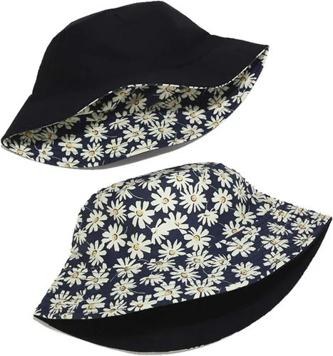 Vista 5 de Mashiaoyi Sombrero de pescador reversible de doble cara con estampado unisex