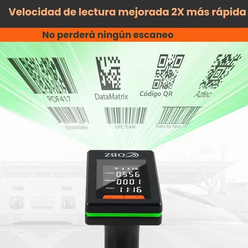 Vista 6 de Escáner de código de barras Bluetooth OBZ de mano,Escáner de código QR 2D