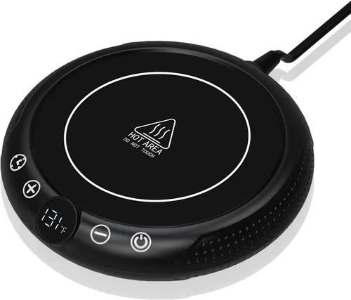 Vista 11 de Calentador de taza de café, calentador eléctrico de tazas para escritorio, plato calentador de velas con pantalla de temperatura, ajuste de 8