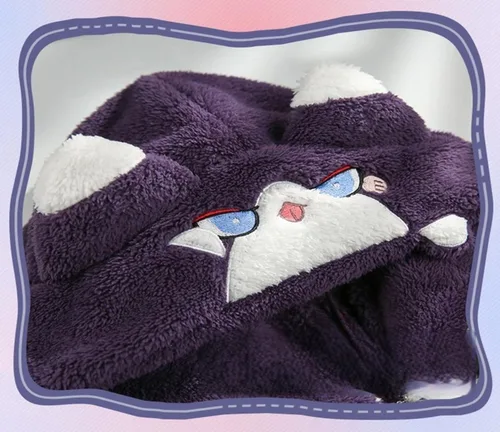 Vista 3 de Tomioka GenshinImpact - Manta con capucha para cosplay de anime, chal para siesta