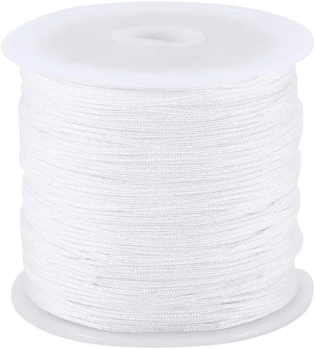 Vista 11 de Cordón de nailon de 0.031 in, hilo de nudo chino macramé pulsera de cola de rata trenzada (negro) Hilo chino nudo macramé pulsera de cola de rata