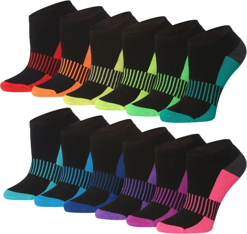 Vista 20 de Tipi Toe Women’s 12 Pack Cushioned Low Cut Socks – Breathable, Moisture-Wicking Athletic Comfort for Running & Daily Wear