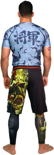 Vista 3 de SHOGUN Camiseta de compresión de lucha contra erupción BJJ MMA Premium Jiu Jitsu Fighting Grappling