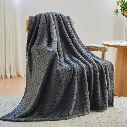 Vista 96 de NEWCOSPLAY Manta súper suave de franela sedosa de alta calidad con diseño de punto gofre 3D, ligera, para uso en todas las estaciones