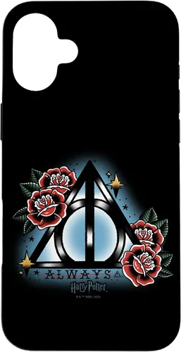 Vista 22 de iPhone 16 Harry Potter Always Deathly Hallows Symbol Floral Portrait Case