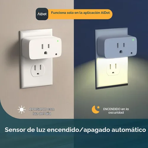 Vista 8 de Linkind Matter - Enchufe inteligente con luz nocturna LED, funciona con Alexa, Apple Home, Google, toma inteligente de 15 A/1800 W, del atardecer al