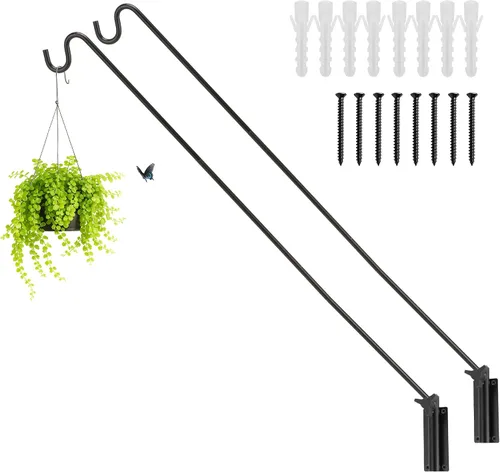 Vista 13 de ERYTLLY Gancho de Riel Extendido para Cerca de Terraza, Gancho para Comedero de Pájaros de Servicio Pesado, Giratorio 360 Grados y Longitud