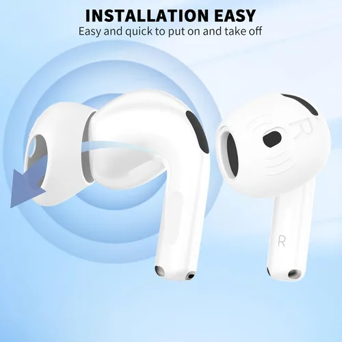 Vista 6 de [5 pares] para AirPods 4 Fundas para Puntas de Oído Deportivas Antideslizantes y Anti Rayones de Piel de Silicona Suave Puntas de Oído AirPods 4 Gen