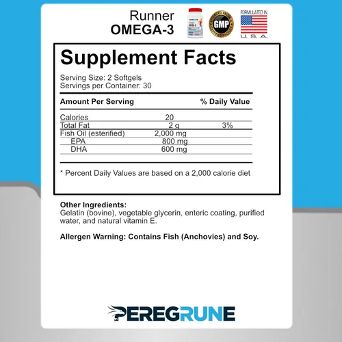 Vista 2 de Aceite de pescado Runner Omega 3 – Suplemento deportivo nutricional de triple fuerza – Ayuda a apoyar la salud del corazón y las articulaciones