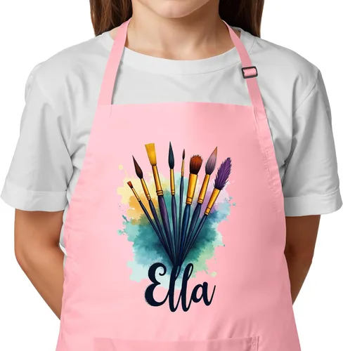 Vista 8 de Delantal con Nombre Personalizado para Pintura y Manualidades de Niños – Idea de Regalo Única para Calcetín Navideño para Niños y Niñas – Regalo