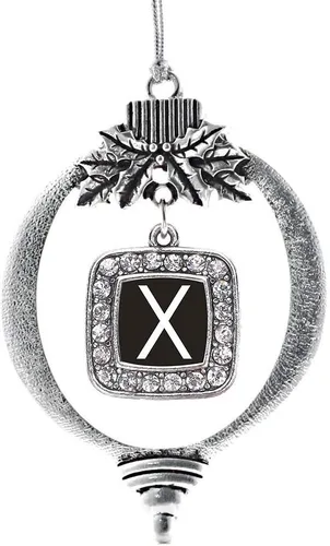 Vista 71 de Inspired Silver - Adorno con dije de reina de rodillo - Adornos navideños cuadrados de plata con joyas de circonita cúbica