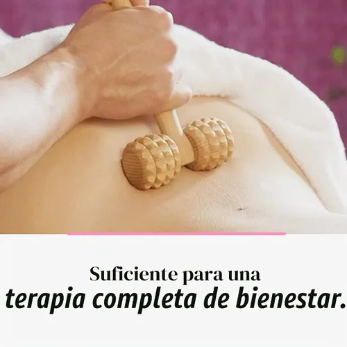 Vista 3 de tuuli Maderotherapy - Juego de rodillos de masaje de madera para relajar los músculos, cuidado personal, masajeador de madera para cuerpo, espalda