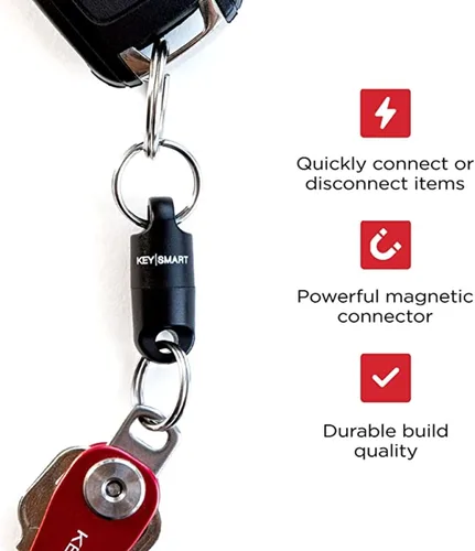 Vista 2 de KeySmart MagConnect - Llavero magnético de liberación rápida, llavero para bolso, bolso, cinturón y automóvil, llavero desmontable