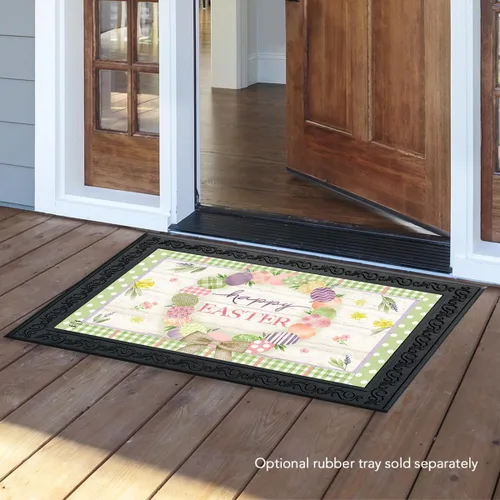 Vista 2 de Briarwood Lane Felpudo de 30 x 18 pulgadas para interior y exterior, corona de huevo de Pascua para felpudo de Pascua