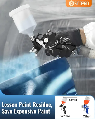 Vista 3 de HVLP - Pistola rociadora de pintura, mini pulverizador de pintura de aire para pintura de casa, automóviles, pistolas de pintura automotriz