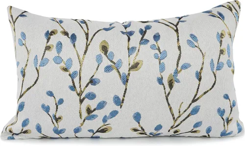 Vista 9 de Funda para cojín decorativo de bordado clásico de YOUR SMILE, estilo jacquard, azul, cuadrada, de 45 x 45 cm