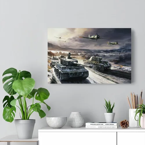 Vista 7 de Retro Posters of World War II Tanks And Aircraft Wall Art Paintings Canvas Wall Decor Home Decor Living Room Decor Aesthetic 12x18inch(30x45cm)