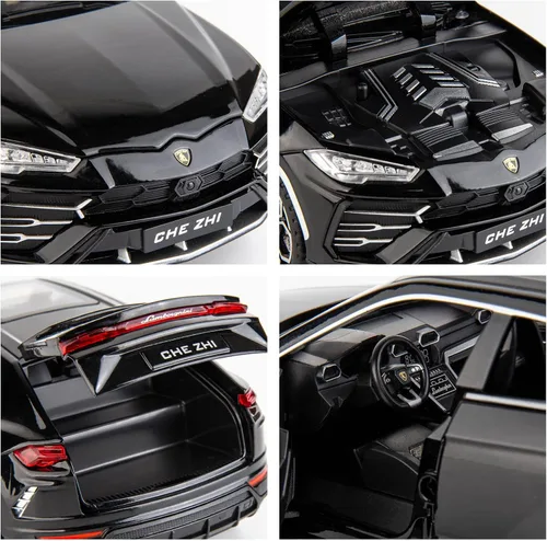 Vista 6 de BDTCTK 1:24 Lambo Urus Modelo de coche, Diecast Pull Back Car Toy Car, Puertas abiertas, Luz y sonido, Juguetes para niños Niños Adultos Regalos