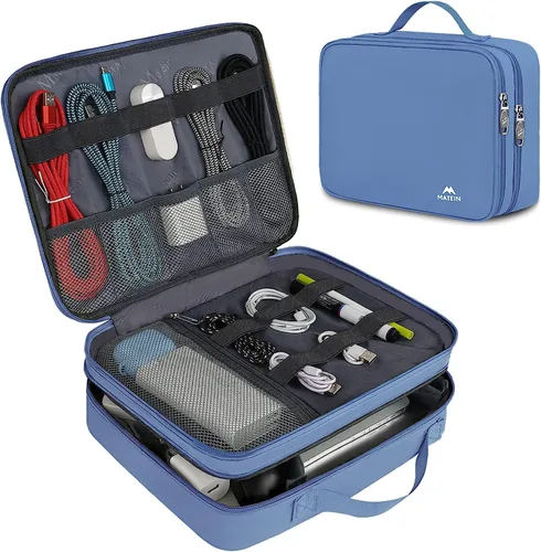 Vista 11 de MATEIN Bolsa organizadora de cables, bolsa de almacenamiento de viaje Negro (Antique Black)