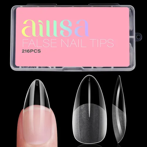 Vista 16 de AILLSA Puntas de uñas de bailarina, puntas de uñas de gel transparente