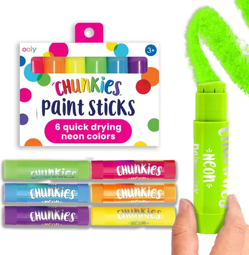 Vista 10 de Ooly Chunkies - 6 barras de pintura sin desorden para niños, palitos de pintura de témpera de colores seguros para niños, sin ensuciar, suministros