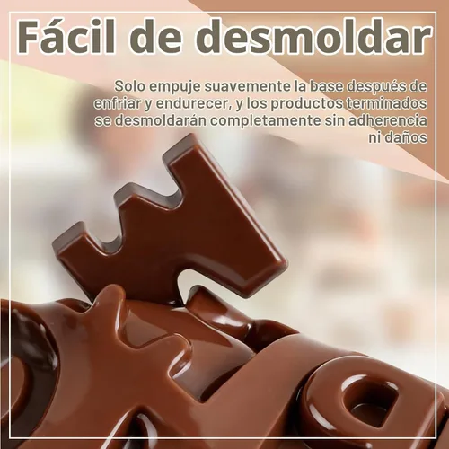 Vista 4 de 4 moldes de silicona para chocolate, moldes de silicona para letras y moldes de chocolate con números con símbolos de decoración de pasteles