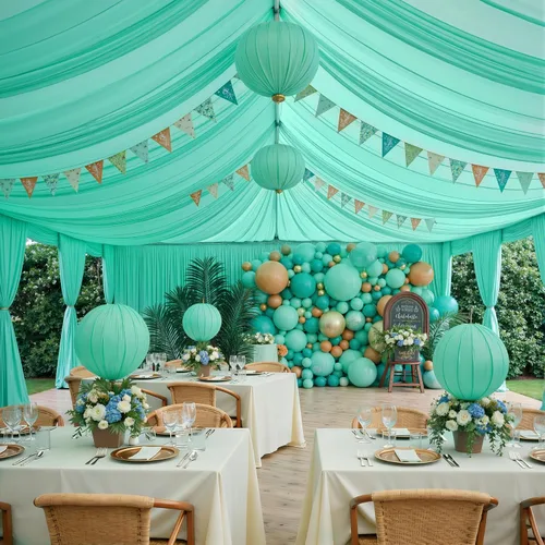 Vista 42 de Cortina de techo beige de 20 x 40 pies para bodas, 4 paneles sin arrugas, 40 pies de largo, cortinas drapeadas para bodas, cumpleaños y fiestas