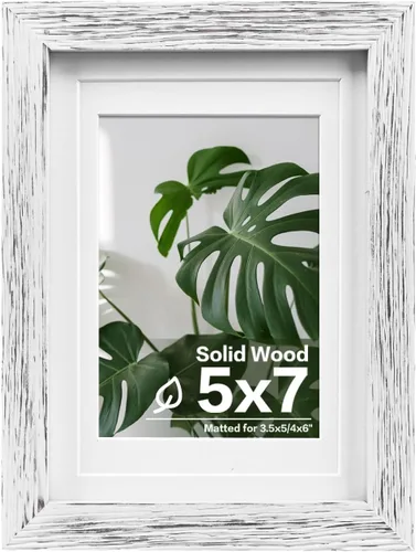Vista 251 de Egofine - Portarretratos de 4 x 6 pulgadas, de madera maciza con plexiglás, para fotos de 3.5 x 5 con paspartú o de 4 x 6 sin paspartú, para colocar