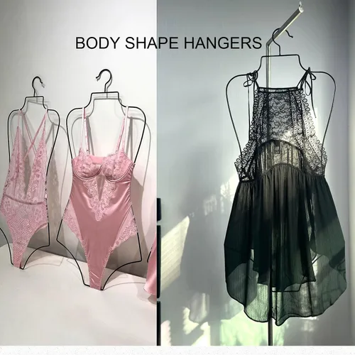 Vista 7 de Colgador de bikini de cuerpo completo con forma de metal y alambre para traje de baño, perchas para exhibición, paquete de 10 unidades (negro)
