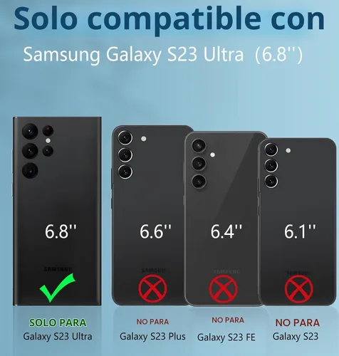 Vista 3 de FNTCASE - Funda para Samsung Galaxy S23 Ultra, con protector de pantalla integrado Negro