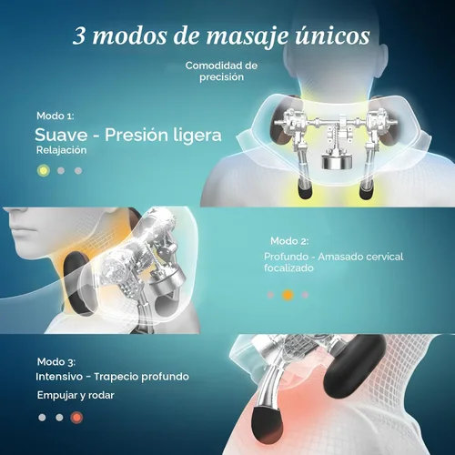 Vista 5 de Etekcity Masajeador de cuello inalámbrico FSA para aliviar el dolor de Negro profundo