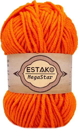 Vista 43 de Estako Megastar, 3.52 Oz (100g) de hilo de acrílico 75% y lana 25%, suave, peso grueso voluminoso #5 para crochet y tejer 120 yardas (110m)