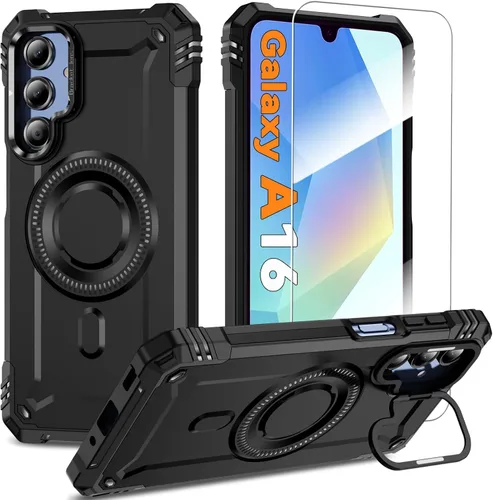 Vista 41 de Funda magnética para Samsung Galaxy S25+ Plus/Galaxy S24+ Plus [Soporte de anillo de cámara integrado] [Protector de pantalla]