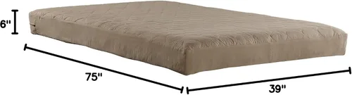 Vista 3 de DHP Dana - Colchón acolchado tamaño individual de 6 pulgadas con funda extraíble y relleno de poliéster termoadherido, color marrón
