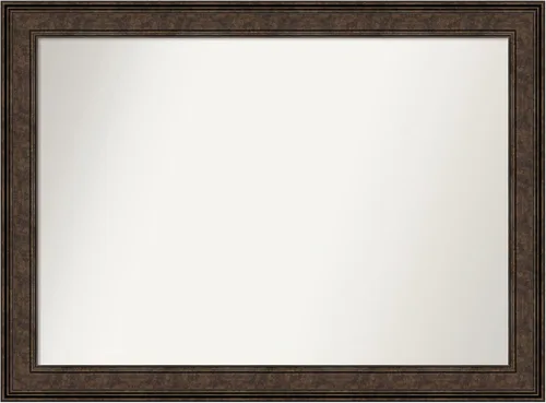 Vista 265 de Amanti Art Espejo de pared personalizado no biselado (25 x 25 pulgadas), marco de bronce acentuado, varios tamaños personalizados, espejo de baño