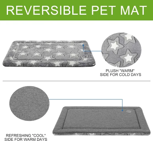 Vista 3 de EMPSIGN Almohadilla para jaula de perro - Alfombrilla de perrera reversible (fría y cálida), lavable a máquina, almohadilla para dormir