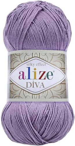 Vista 47 de Alize Diva Silk Effect 100% hilo acrílico de microfibra, 1 madejas de bola de 3.53 oz 383yds color (1 - crema)