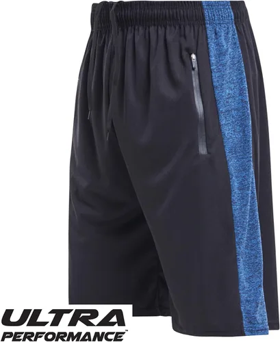 Vista 2 de Ultra Performance - Paquete de 5pantalones cortos deportivos para hombre con bolsillos de cremallera - Para correr, baloncesto y entrenamiento