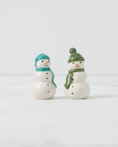 Vista 3 de Lenox 895171 Balsam Lane - Juego de sal y pimienta de muñeco de nieve, 2 piezas, alojamiento navideño y festivo