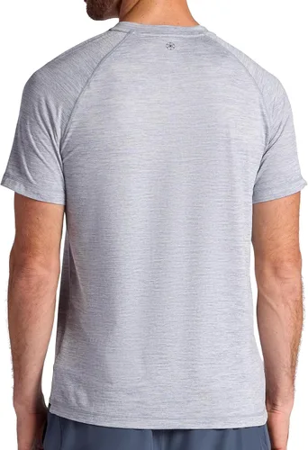 Vista 2 de Gaiam Camiseta raglán básica para hombre, ajuste estándar, material elástico de peso medio