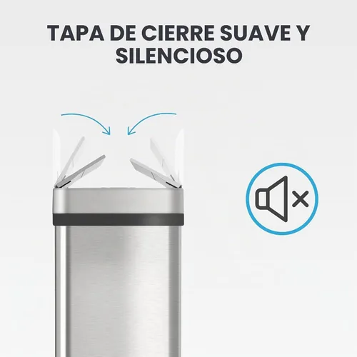 Vista 3 de iTouchless - Bote de basura de 15 litros / 4 galones de acero inoxidable con sensor de apertura de alas para baño, operación automática sin
