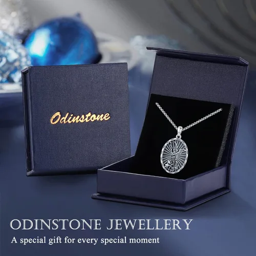 Vista 8 de Odinstone Collar de plata de ley 925 con medalla de San MiguelSan CristóbalSan BenitoCrucifijo de JesúsSan UrielArcángel Rafael para hombres