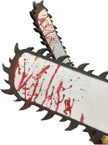 Vista 3 de SLDYLQ Máscara de hombre de motosierra de anime, máscara de Pochita Denji Bloody, máscara de payaso Denji para Halloween, cosplay y mascarada