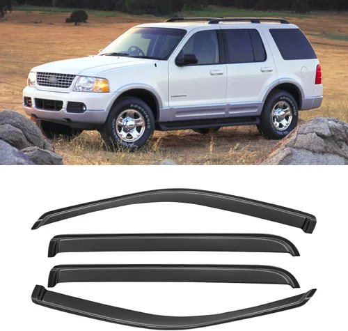 Vista 8 de Protección contra lluvia para ventanas para Ford Explorer/Mercury Mountaineer 2002-2010, protector de visera de ventana, deflector de viento