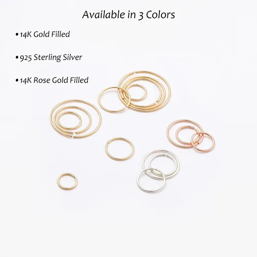 Vista 3 de Small Thin Hoop Earrings for Women,Tiny Huggie Hoop Rings for Cartilage,Helix,Targus,Conch,Nose,22g/24g/20g,14K Gold Filled/Sterling Silver/Rose