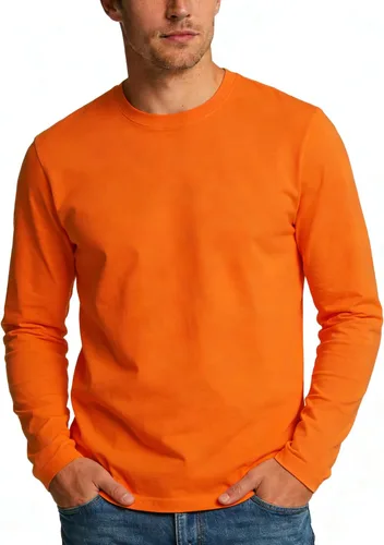 Vista 14 de Camiseta de hombre de manga larga con cuello redondo para adultos